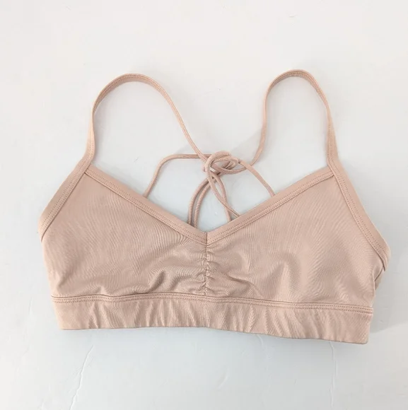 ALO Yoga Light Pink Strappy Lined Bralette Size XS Yoga Gym Athletic Hiking